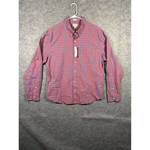 J. Crew Mens XL Slim Untucked Stretch Secret Wash Shirt‎ Red Blue Plaid